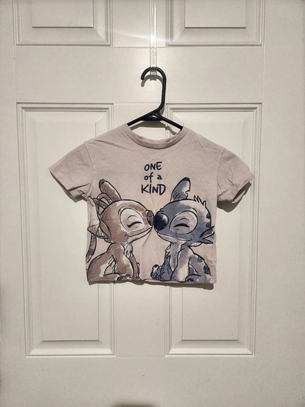 Disney Stitch Toddler 4T Pink Cotton Graphic Crew Neck Short Sleeve T-Shirt